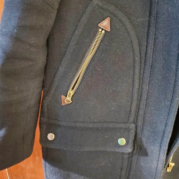 J Crew Chateau Parka Italian Stadium Cloth Wool Black 00 - Picture 4 of 6